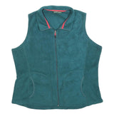 WOOLRICH Womens Green Polyester Fleece Sleeveless Zip XL Outdoor Vest Jacket