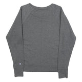 CHAMPION Womens Grey Cotton Blend Crew Neck Sweatshirt M Casual Sportswear