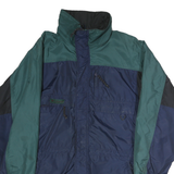 COLUMBIA Mens Blue & Green Outdoor Jacket L Polyester Windbreaker Zip Closure
