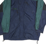 COLUMBIA Mens Blue & Green Outdoor Jacket L Polyester Windbreaker Zip Closure