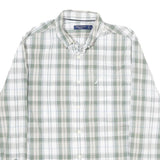 NAUTICA Mens Green & White Check Shirt S Cotton Long Sleeve Button Down Casual