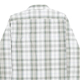 NAUTICA Mens Green & White Check Shirt S Cotton Long Sleeve Button Down Casual