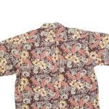 SOGO Mens Brown & Orange Floral Cotton Blend Shirt 2XL Relaxed Fit Casual Summer