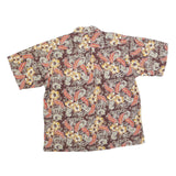 SOGO Mens Brown & Orange Floral Cotton Blend Shirt 2XL Relaxed Fit Casual Summer