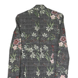 ZARA Womens Black & Floral Tailored Jacket XS Polyester Blend Button Plaid