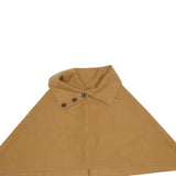 Womens Beige Cotton Blend Cape Jacket S Plain Casual Outerwear Stylish