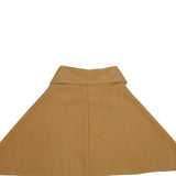 Womens Beige Cotton Blend Cape Jacket S Plain Casual Outerwear Stylish