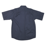 WRANGLER Mens Blue Short Sleeve Cotton Blend Shirt L Button Pocket Casual