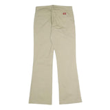 DICKIES Womens Cotton Blend Beige Regular Fit Bootcut Trousers W30 L30 Chino