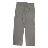 CARHARTT Mens Grey Cotton Blend Regular Straight Trousers W32 L28 Workwear Zip