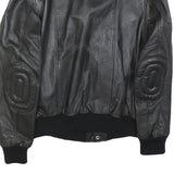 IXS Mens Black Leather Biker Jacket S Zip Motorbike Style Ribbed Cuffs