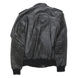 IXS Mens Black Leather Biker Jacket S Zip Motorbike Style Ribbed Cuffs