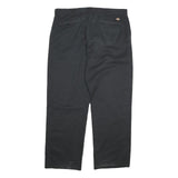 DICKIES Mens Cotton Blend Black Regular Straight Trousers W38 L32 Workwear