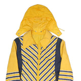 Womens Yellow & Navy Striped Zip Jacket S Polyester Blend Casual Lightweight