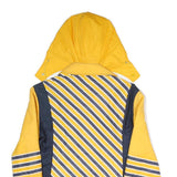 Womens Yellow & Navy Striped Zip Jacket S Polyester Blend Casual Lightweight