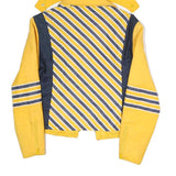 Womens Yellow & Navy Striped Zip Jacket S Polyester Blend Casual Lightweight