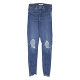 LEVI'S Womens Blue Slim Skinny Denim Medium W27 L29 Ripped Distressed Jeans