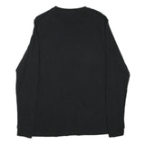 ADIDAS Mens Black Chicago Blackhawks Long Sleeve Crew Neck Cotton Blend T-Shirt