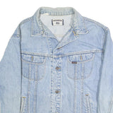 LEE Mens Blue Denim Jacket L Cotton Button Closure Classic Fit Chest Pockets