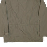 FISPO Mens Green Cotton Blend Jacket L Classic Zip Up Utility Pockets