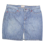 TOMMY HILFIGER Womens Blue Denim Mini Cotton Blend Skirt L Casual Everyday