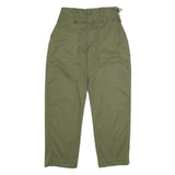 Womens Cotton Blend Green Regular Fit Straight Trousers W26 L30 Casual Utility