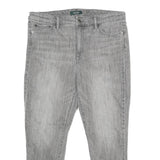 LAUREN RALPH LAUREN Womens Grey Regular Fit Straight Denim Jeans W34 L26 Zip