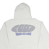 LEE Mens White Freedom High School Hoodie L Cotton Pullover 2007 Print