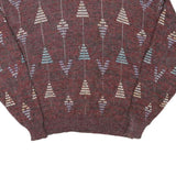 MCGREGOR Mens Red Patterned Jumper Crew Neck Wool Blend L Casual Knitwear