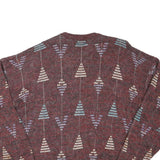 MCGREGOR Mens Red Patterned Jumper Crew Neck Wool Blend L Casual Knitwear