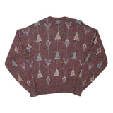 MCGREGOR Mens Red Patterned Jumper Crew Neck Wool Blend L Casual Knitwear