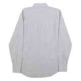 LACOSTE Mens Grey & White Check Shirt S Button-Down Collar Long Sleeve Casual