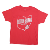 RUSSELL ATHLETIC Mens Red Ohio State Buckeyes Graphic T-Shirt XL Crew Neck Short
