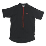 IXS Mens Black & Red Modern T-Shirt S Short Sleeve 1/4 Zip Sports Activewear