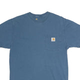 CARHARTT Mens Blue Pocket T-Shirt S Short Sleeve Crew Neck Casual Cotton Tee