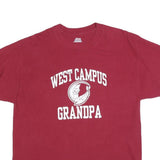 HANES Mens Maroon West Campus Grandpa Graphic T-Shirt XL Short Sleeve Crew Neck