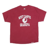 HANES Mens Maroon West Campus Grandpa Graphic T-Shirt XL Short Sleeve Crew Neck