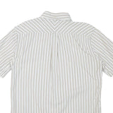 TOMMY HILFIGER Mens White & Brown Patterned Shirt L Button Down Cotton Blend