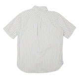 TOMMY HILFIGER Mens White & Brown Patterned Shirt L Button Down Cotton Blend