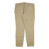 CARHARTT Womens Slim Fit Beige Cotton Blend Trousers W38 L32 Utility Workwear