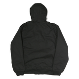 CORNERSTONE Mens Black Zip Cotton Jacket M Plain Hooded Casual