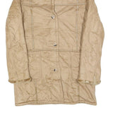 NUAGE Womens Beige Button Jacket S Polyester Faux Fur Collar Pockets Classic