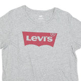 LEVI'S Mens Grey L Cotton Blend Short Sleeve Crew Neck Logo T-Shirt