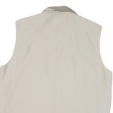 MJ MODE Mens Beige Button Jacket 3XL Polyester Blend Plain Sleeveless Outdoor