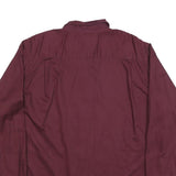 WRANGLER Mens Maroon Plain Shirt L Button Down Casual Long Sleeve