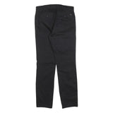TOMMY HILFIGER Mens Cotton Blend Black Slim Straight Trousers W28 L30 Zip