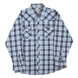 WRANGLER Mens Blue & Navy Check Shirt XL Western Country Casual Cotton Blend