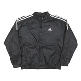 ADIDAS Womens Black Jacket M Polyester Blend Zip Plain Casual Sportswear