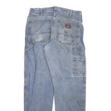DICKIES Mens Jeans Blue Regular Straight Denim Medium W30 L30 Workwear Zip