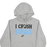NIKE Mens Grey I Crush Swag Pullover Hoodie M Cotton Blend Casual